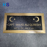 Customized Logo Aluminum Brushed Gold Brass Blank Plaque Metal Nameplates