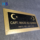 Customized Logo Aluminum Brushed Gold Brass Blank Plaque Metal Nameplates