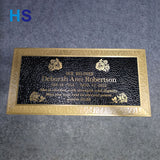 Customized Logo Aluminum Brushed Gold Brass Blank Plaque Metal Nameplates