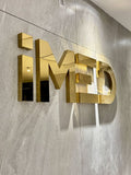 Customized 3d Logo Stainless Steel Metal Numbers Gold Store Letters Decoration 3D Metal logo Business Wall Sign Brand Shop